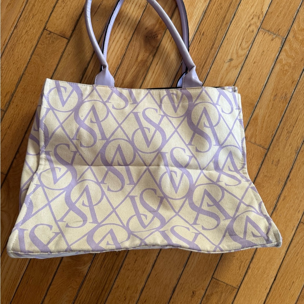 Victoria's Secret Purple and Cream Tote Bag - Picture 4 of 4